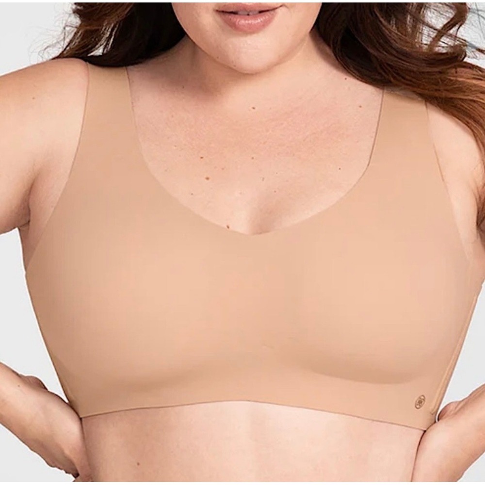 Honeylove LiftWear V-Neck Bra Nude‎ Beige Tan 2X+ 42E 42F 42G